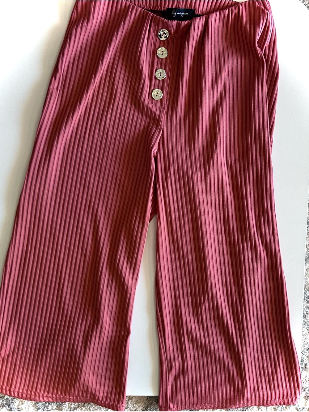 Lily Morgan Ribbed Wide-Leg Culottes